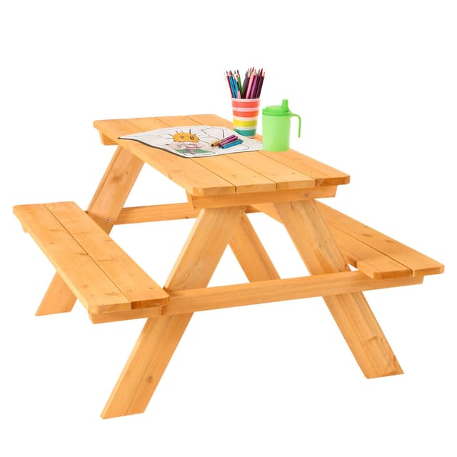 🌟 FableKids ARNE Kindersitzgarnitur 🌈 Picknicktisch 🎨 Massivholz Gartenmöbel für Kinder 2-7 Jahre