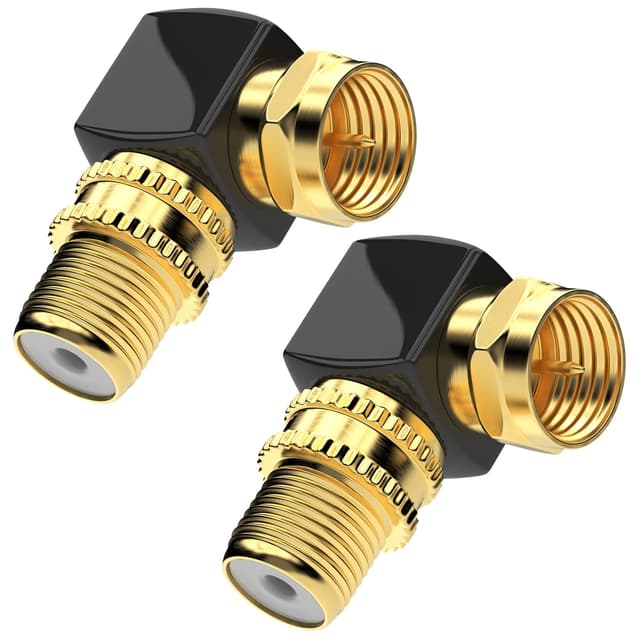 RedStar24 Sat F-Stecker Winkel Adapter 90° Grad Massiv - 2 Stück F-Winkelstecker SET 🔥📡
