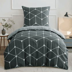 RUIKASI Bettwäsche 155x220 Baumwolle 2teilig Anthrazit 👌🛏️