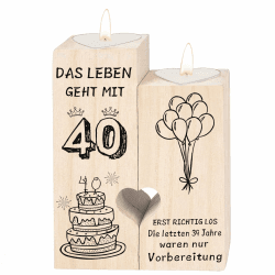 🎉 Handgefertigte Holzkerzenständer zum 40. Geburtstag - Geschenke zum 40. Geburtstag 🎁