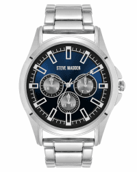 Angebot: Steve Madden Herren Armband Uhr ⌚️ Silber/Marineblau