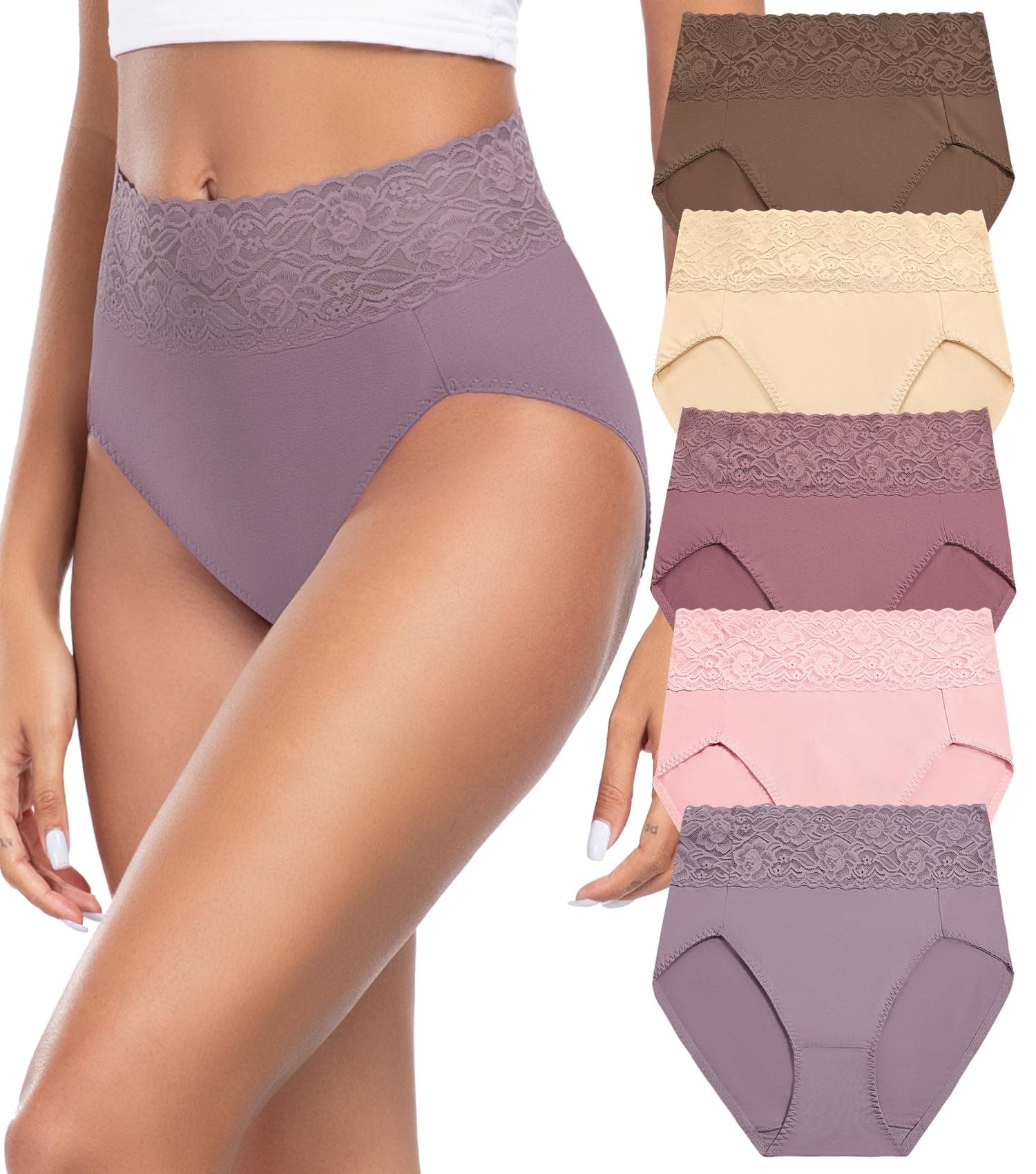 Wealurre Unterhosen Damen - 5er Pack XL Rosa Lila 🩲🌸