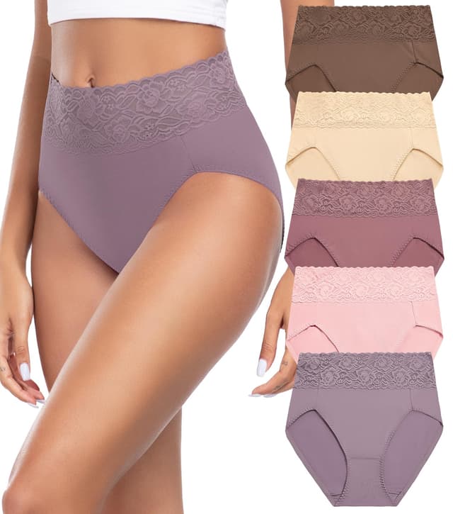 Wealurre Unterhosen Damen - 5er Pack XL Rosa Lila 🩲🌸