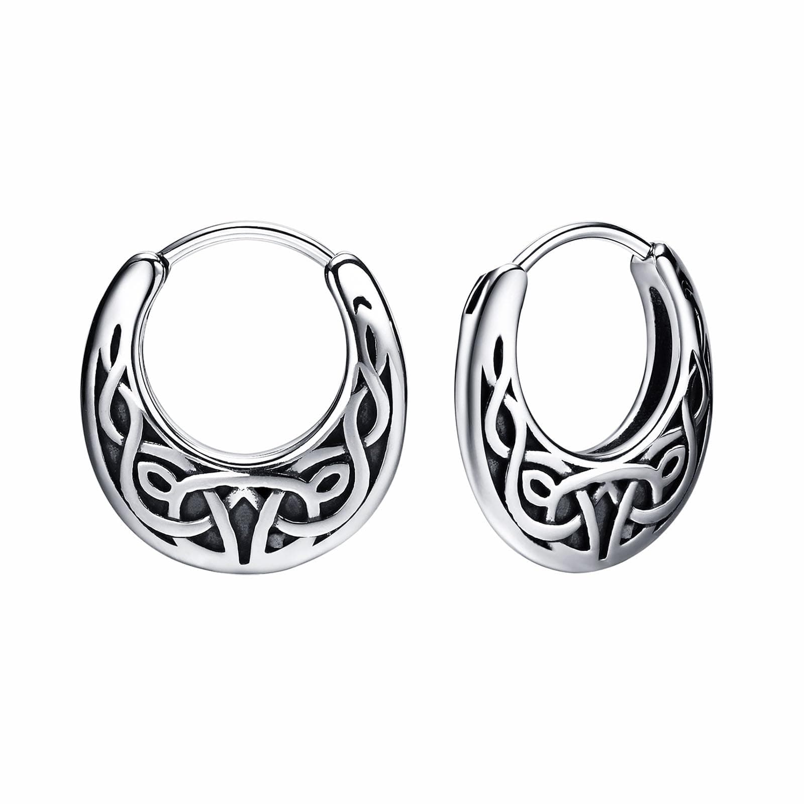 Wikinger Ohrringe Herren - Keltischer Ohrschmuck mit Thors Hammer