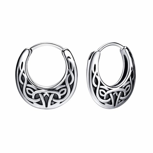 Wikinger Ohrringe Herren - Keltischer Ohrschmuck mit Thors Hammer