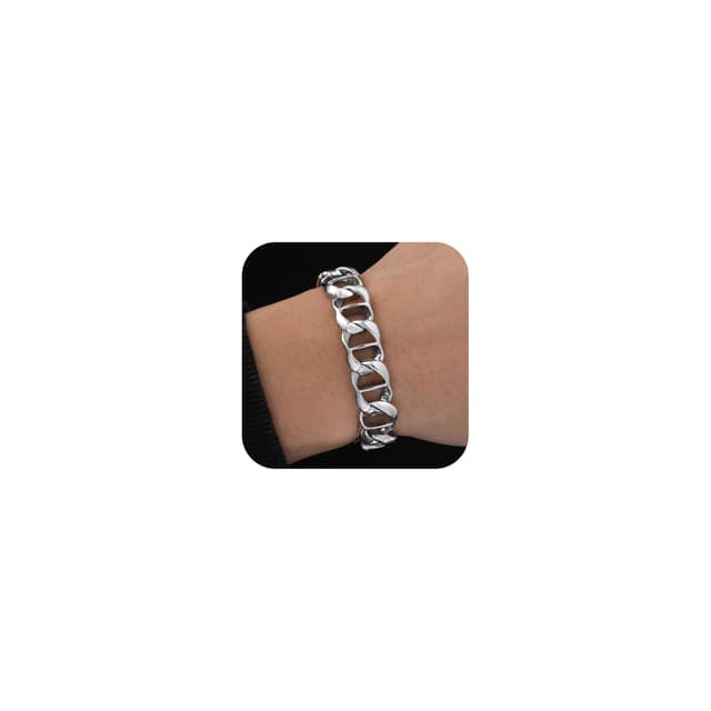 FLHEART Herren Armband Silber Edelstahl Herrenarmband - 20cm/21cm/24cm Länge Gliederarmband Silberarmband für Herren