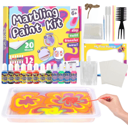 🎨 Yellcetoy Marmorierfarbe Bastelset für Kinder 12 Farben Wasser Malset