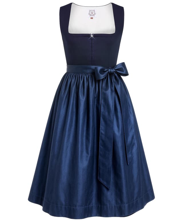 DIRNDLSTERN Damen Blau Ohne-Schnürung Midi Damen Outfit Oktoberfest 2025 42 Blau 😍👗🌟