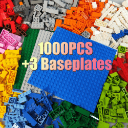 🧩 HUIZDQ 1000 Stück Bauklötze - Klassische stapelbare Grundplatten 🏗️