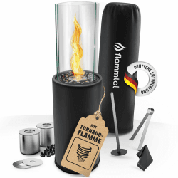 flammtal Standkamin Helix für Garten Terrasse Balkon Deko - Outdoor Bioethanol Kamin