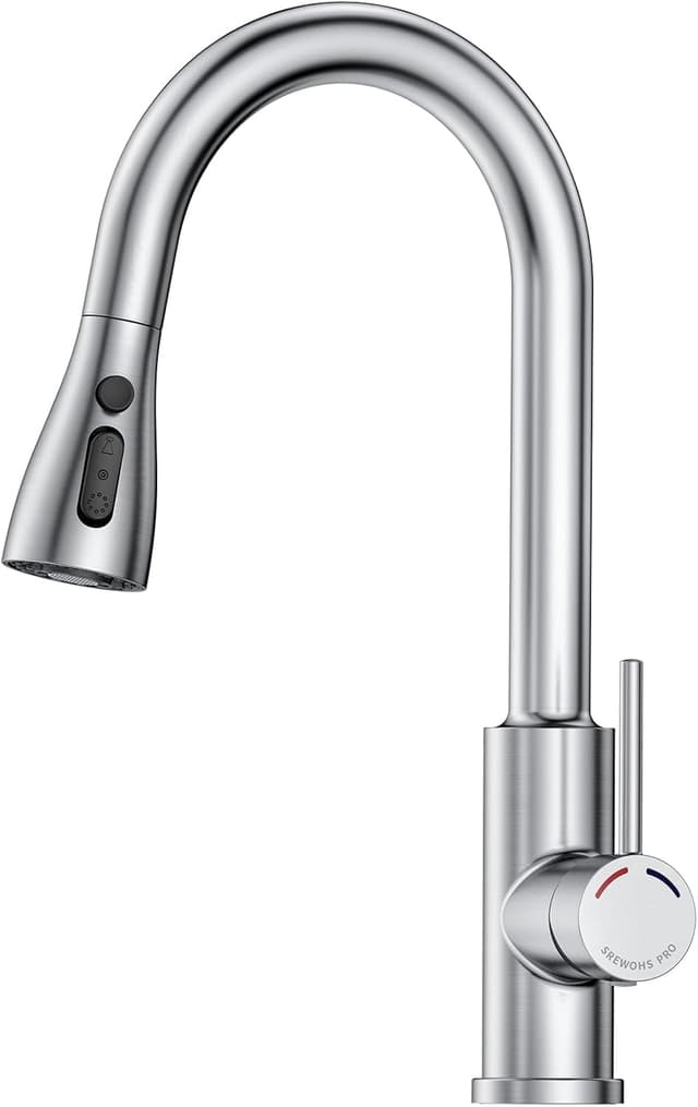 🚿 SREWOHS PRO Hochdruck Küchenarmatur mit Brause - Ausziehbare Küchenarmatur