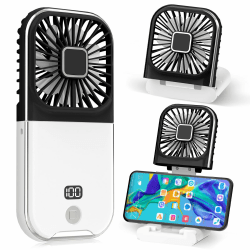 Dealswin Handventilator Mini Ventilator 4 Regler USB Ventilator Klein Aufladbar Portable Hand Kleiner Ventilatoren Taschenventilator 3000mAh Akku Handheld Fan für Büro Zuhause Outdoor (Schwarz) 🌬️🏠🌞