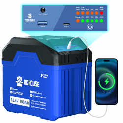 DCHOUSE Bluetooth Lithium Batterie 12V 100AH LiFePO4 🔋🔌🔦