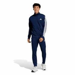🔥 Angebot! adidas Herren SPORTSWEAR BASIC 3 STRIPES TRICOT TRACKSUIT, Dunkelblau, M