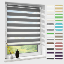🌞 Doppelrollo Klemmfix ohne Bohren - Anthrazit B100 x H210cm 🪟