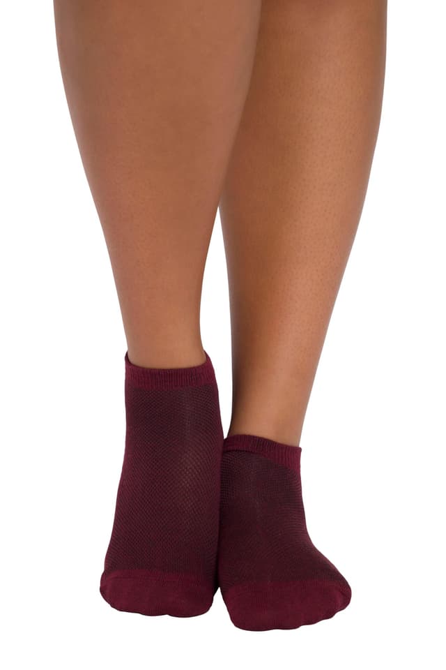 🧦 Ulla Popken Damen Strümpfe 35-38 weinrot 🏃‍♀️