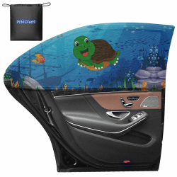 PEMOTech Sonnenschutz Auto Baby [2 Pack/Cartoon Design] - UV-Schutz Sonnenblenden für Kinder