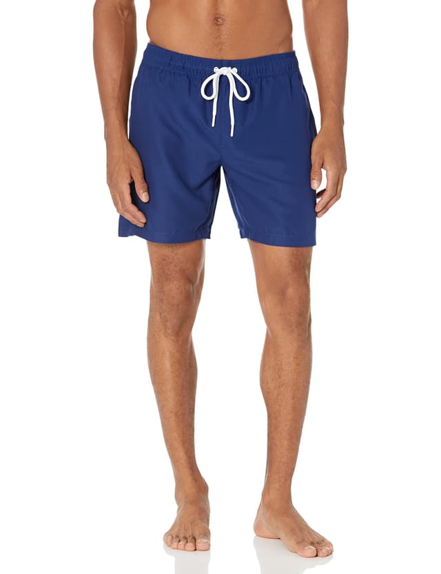 🏊‍♂️ Amazon Essentials Herren 18cm Badehose mit Netzfutter, Taschen und Kordelzugverschluss S Marineblau 🩲