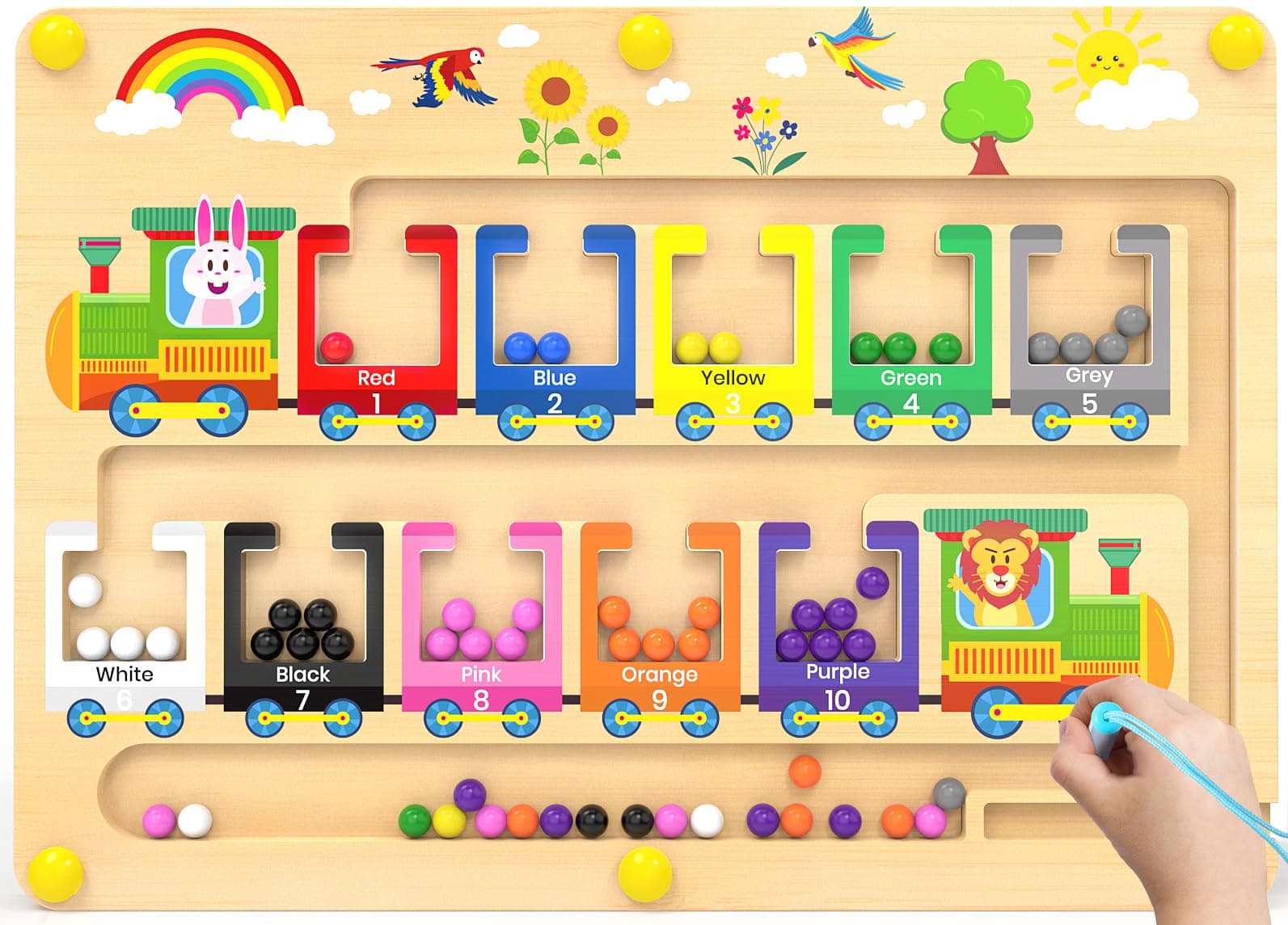 🚂 Dusor Montessori Spielzeug ab 2-3 Jahre, Magnetspiel Labyrinth 🌈 Spiele Spielzeug ab 2-3 Jahre Mädchen Jungen