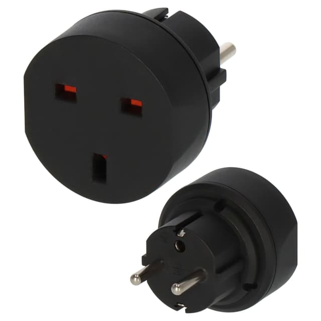 🔌🌍 Brennenstuhl Reisestecker/Reiseadapter schwarz GB => EU 1 Stück 🌍🔌