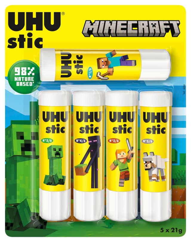 🌟 UHU stic Klebestift BTS 2024 MINECRAFT 5x21g 5 x 21g Minecraft 🌟