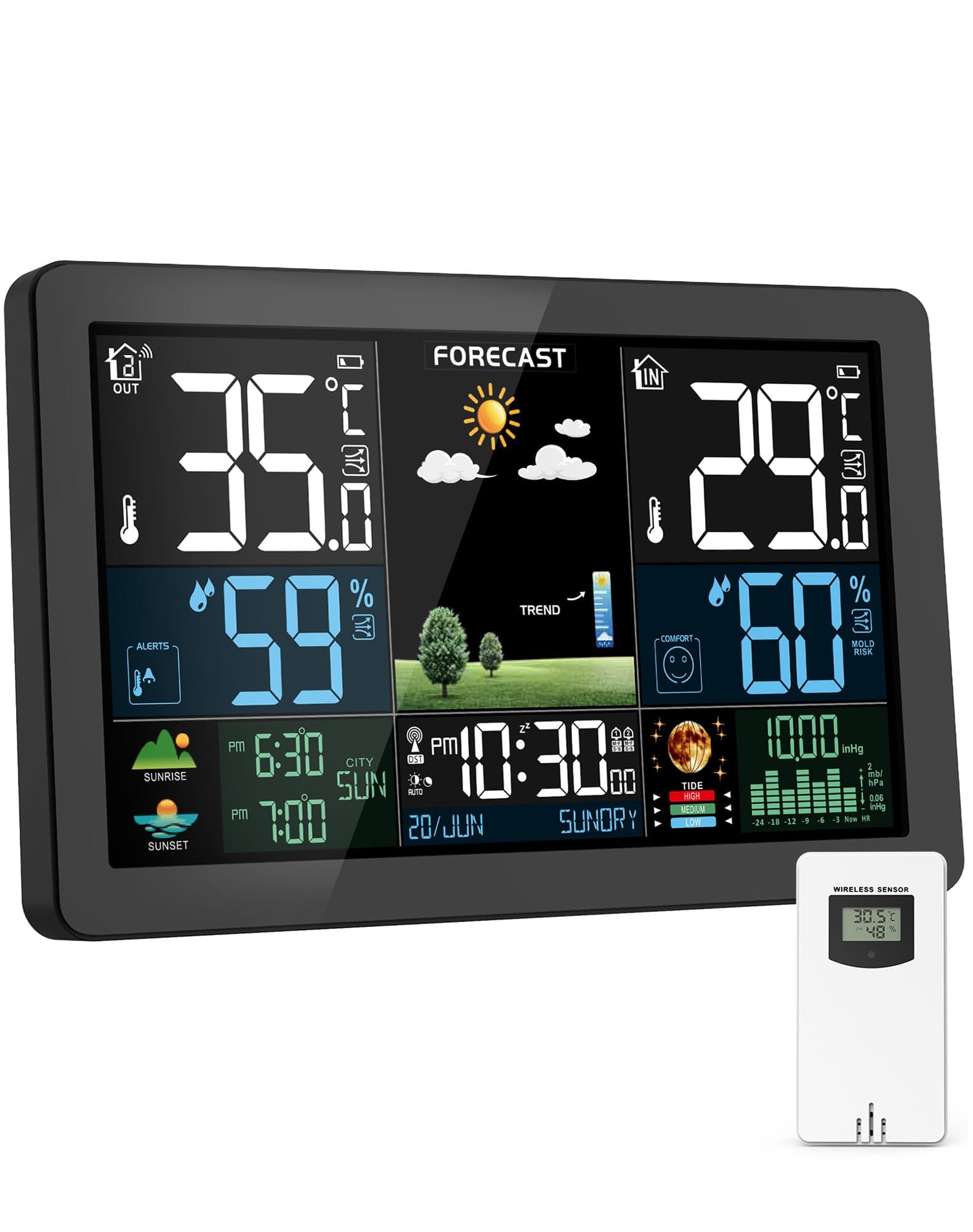 HAOYAO Wetterstation Funk mit Außensensor 🌦️🌡️⏰