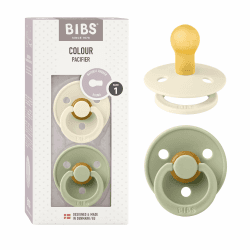 🌈🍼 BIBS Colour Schnuller 2er-Pack, BPA-frei, Kirschform Nippel. Größe 1 | 0+ Monate | 2-Pack, Ivory/Sage Angebot bei HelloDeals