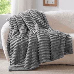 BEDELITE Kuscheldecke Flauschig Decke Klein - weiche Flanell Decken Grau 125x150 🛋️
