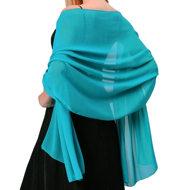🌟 Damen Stola Chiffon Sommer Schal für Abendkleid Hochzeit - Türkisblau
