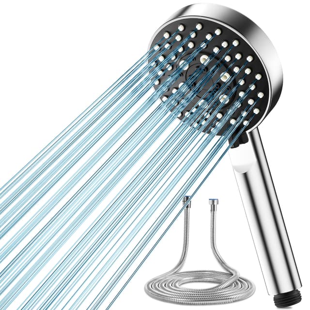 🚿 Magichome Duschkopf mit Schlauch 2M, Hochdruck Duschkopf mit 5 Sprühmodi Turbolader-Design Schwarz 🚀