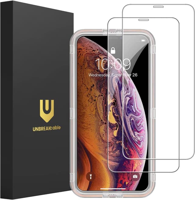 UNBREAKcable Panzer Schutz Glas Kompatibel mit iPhone X/XS/11 Pro/10 (5.8 Zoll), 9H Härte Glas Schutzfolie, 2.5D Displayschutz Folie - 2er Pack iPhone 11 Pro/X/XS-2 Pack 📱🔒