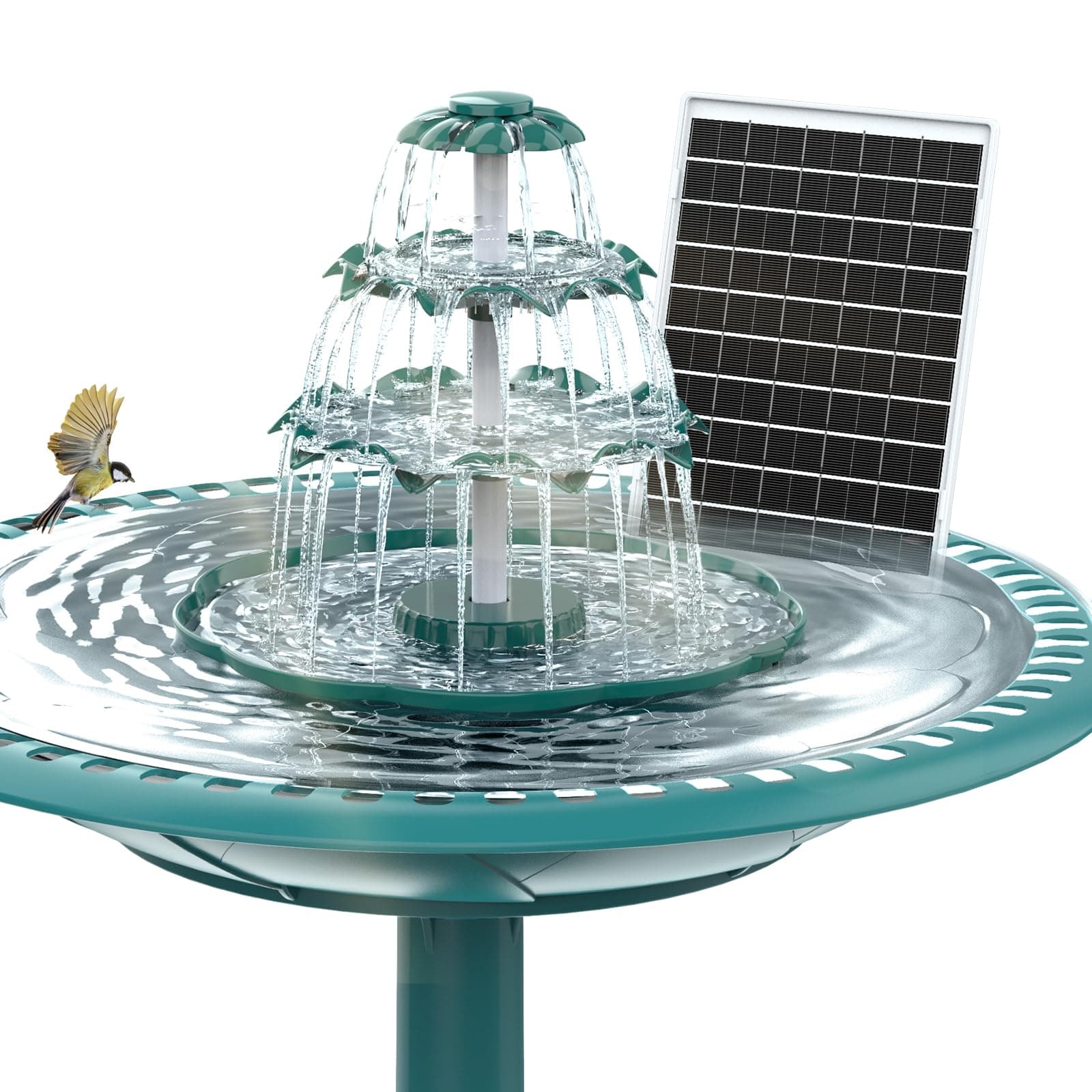 🌿🐦🌞 AISITIN DIY Brunnen & Vogeltränke Set mit Solar Springbrunnen