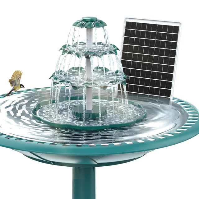 🌿🐦🌞 AISITIN DIY Brunnen & Vogeltränke Set mit Solar Springbrunnen