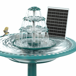 🌿🐦🌞 AISITIN DIY Brunnen & Vogeltränke Set mit Solar Springbrunnen