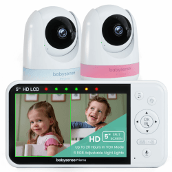👶🎥 Babysense Prisma 5" HD-Video-Babyphone mit 2 Kameras und Audio 🌙🔊