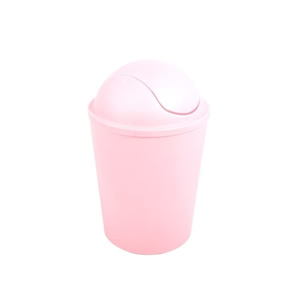 MSV Abfalleimer AKO 5,5 l mit Schwingdeckel pastellrosa, Polypropylen, Babyrosa