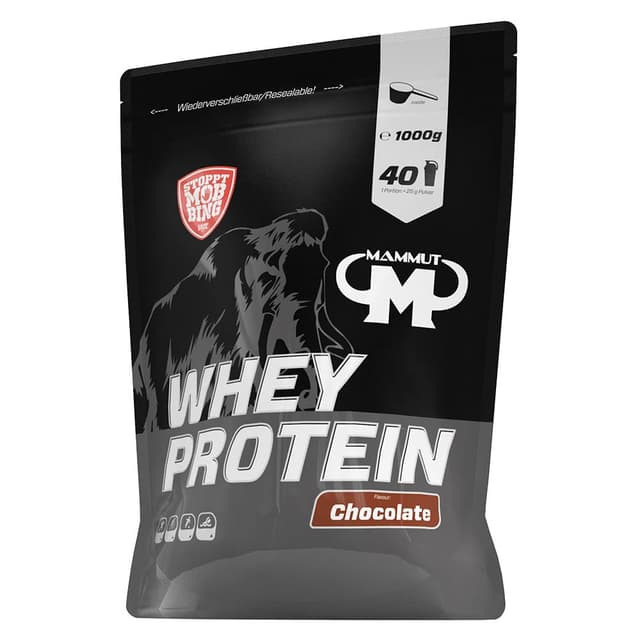 Mammut Nutrition Whey Protein Pulver Chocolate 1kg 🍫 27g Protein pro Portion