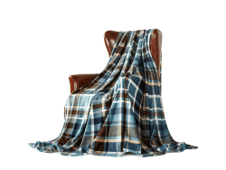 🌟 DREAMLANDING Decke für Sofa - Blaues Karomuster - 150 x 230 cm 🌈