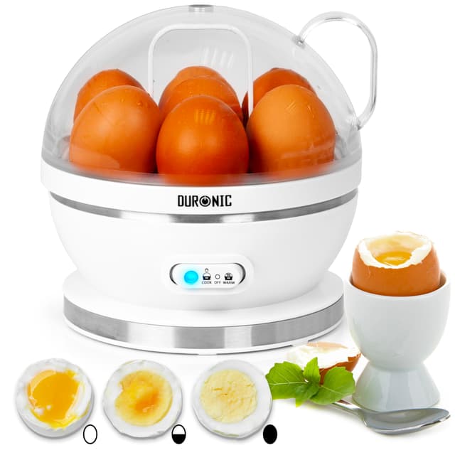 🥚🍳 Duronic EB27 WE Eierkocher für 7 Eier | 400W | Timer & Überhitzungsschutz