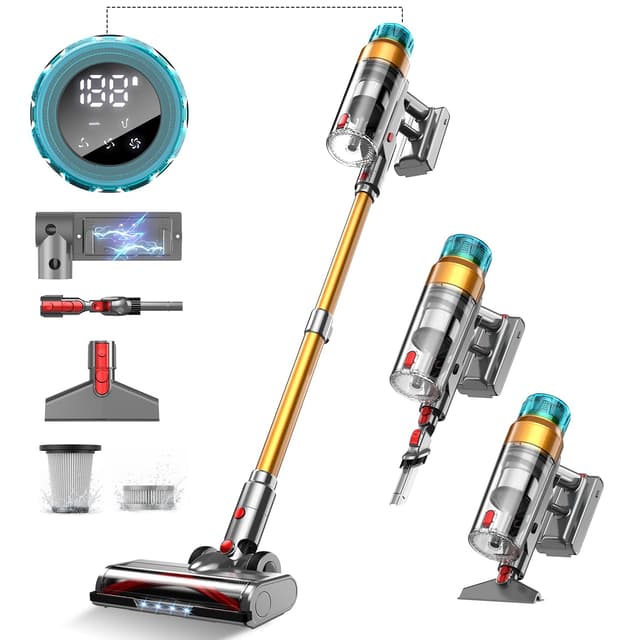 🌟 55000Pa/600W Akku Staubsauger Kabellos 55Mins Laufzeit 🌟
