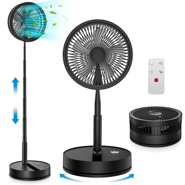Oszillierender Ventilator Leise mit Fernbedienung, 9" Mini USB Tragbarer Tischventilator Standventilator