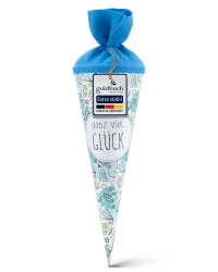 goldbuch Schultüte in Blau 🎨📚 - Einschulungstüte aus Lackkarton