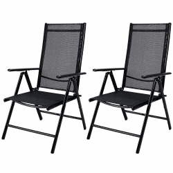 🌿🪑 Casaria® Gartenstühle 2er Set Hochlehner Klappbar 8-Fach Verstellbar 🪑🌿