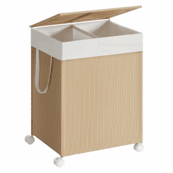 SONGMICS HOME Wäschekorb 2 Fächer, Wäschesammler 100 L 🧺🏡