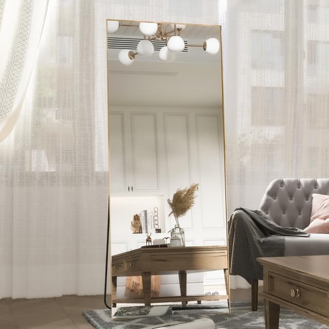 Großer Goldspiegel 165x60cm in voller Länge - Modernes Design mit Aluminiumlegierungsrahmen