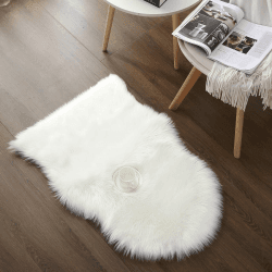 🌟 Super Deal! Cumay Faux Lammfell Schaffell Teppich 60 x 90 cm (Weiß) 🌟