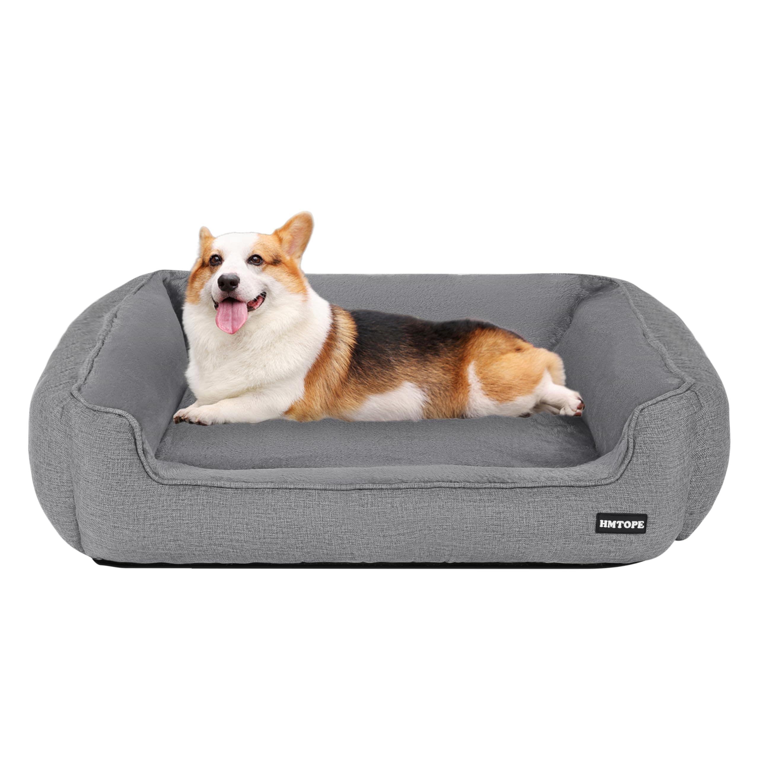 🐾 HMTOPE Hundebett 90 x 75 x 25 cm Hellgrau - Gemütlich und komfortabel für Ihren besten Freund 🐶