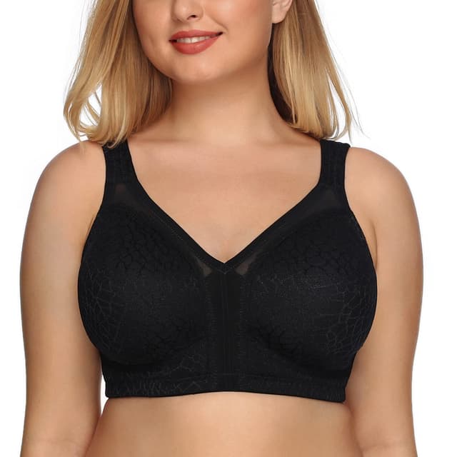 🌟 DotVol Damen Komfort Vollschalen Minimizer BH Bügellos 95E Schwarz 🌟