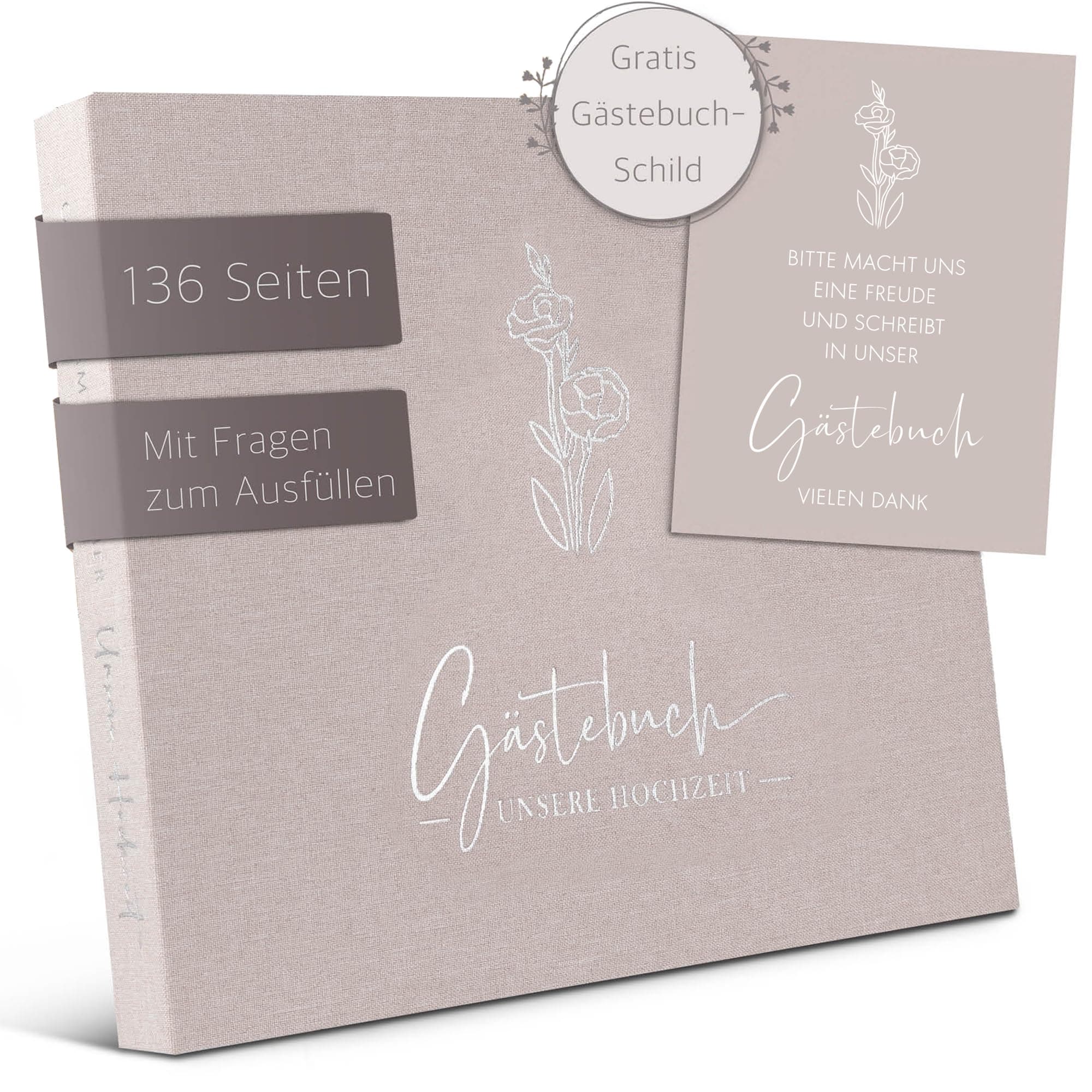 Love Notes® Gästebuch Hochzeit mit Fragen zum Ausfüllen - Hochwertiges Hochzeitsbuch für unvergessliche Erinnerungen ❤️💍📖