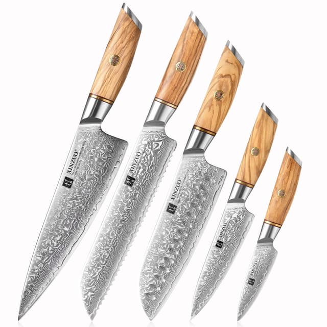 XINZUO 73 Schichten Damastpulverstahl 5-Teilig Chefmesser Set 🌟🔪